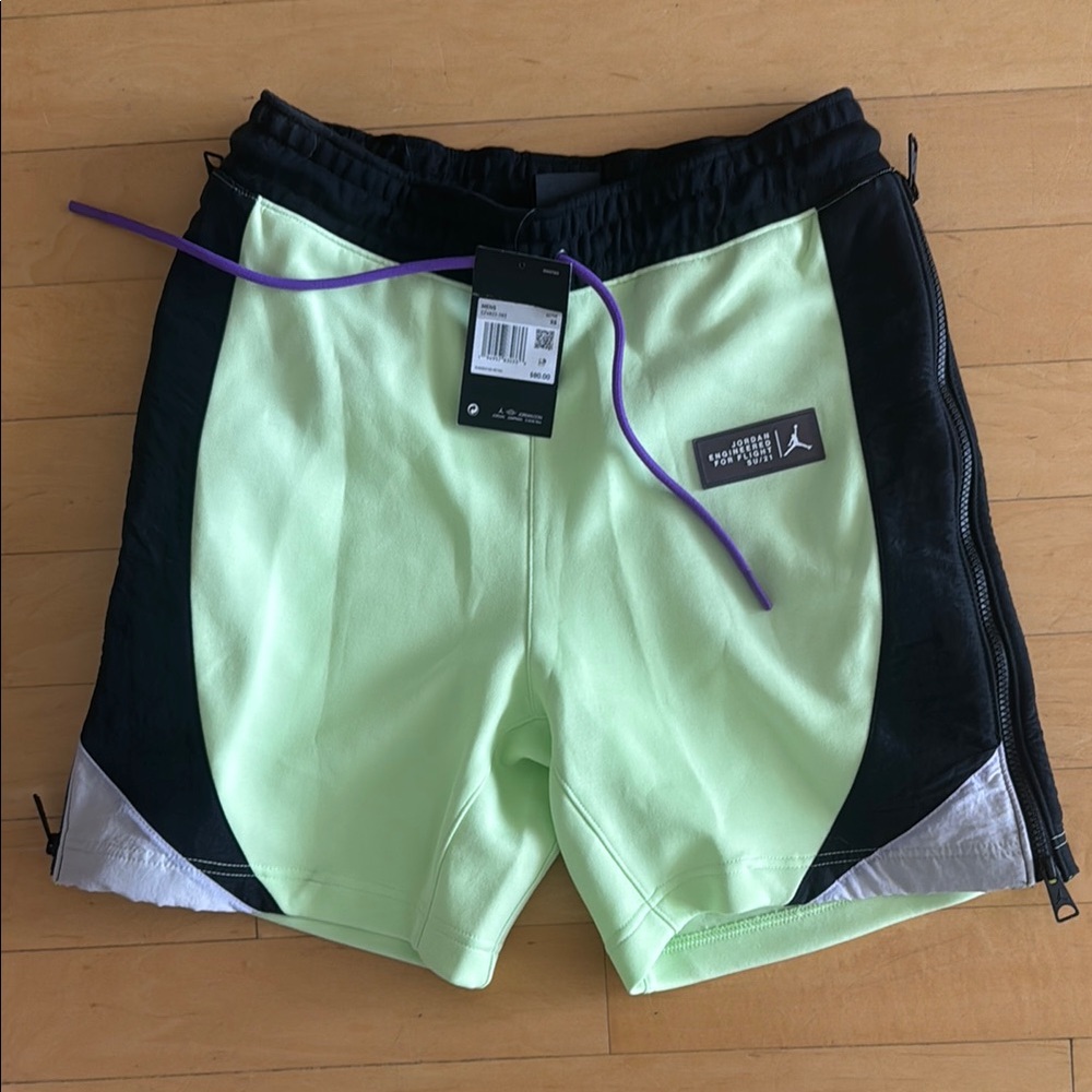 Jordan Green and Black Athletic Shorts Lightweight Performance